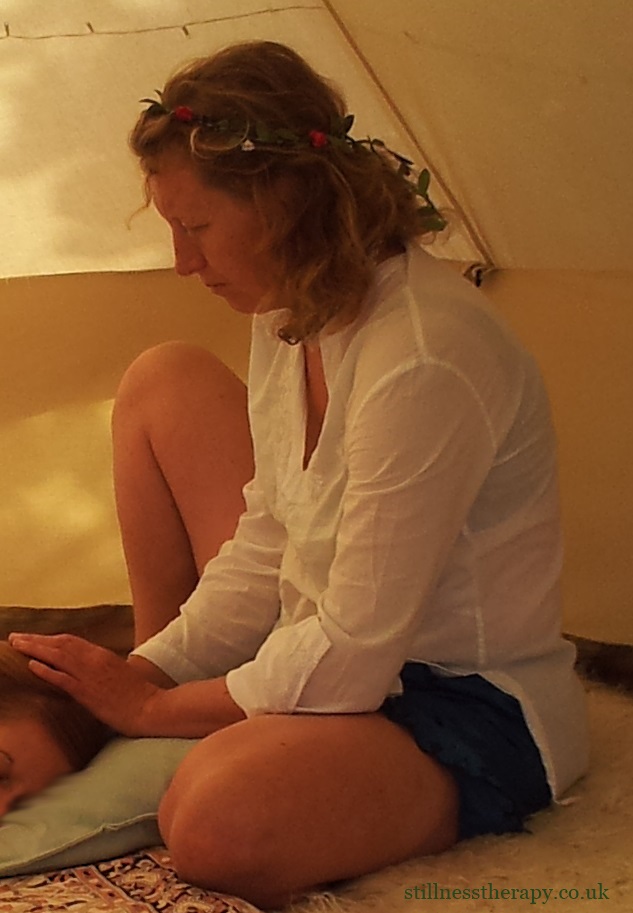 A reiki session at Wilderness festival